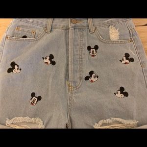 High waisted Mickey Mouse shorts